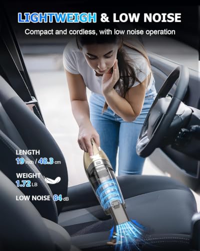 AHNR Cordless Handheld Car Vacuum Cleaner with Powerful Suction & Accessories