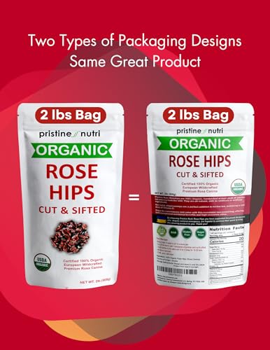 Organic Rosehip Shells - 2lb Bulk Pack with Variation Rosehip Shells / 32 Ounce