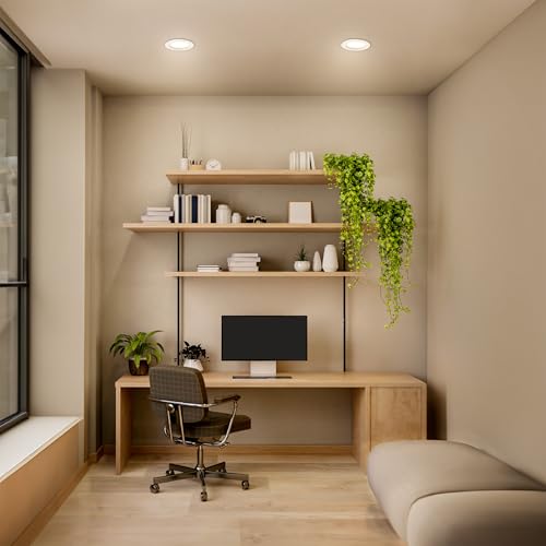 Feit Electric LED Recessed Downlight, fit Most 5-6" Housing Cans, Baffle Trim, Dimmable, 75W Equivalent 10.2W, 925 LM Retrofit kit, 75 Watt, 2700K Soft White, 6-Pack LEDR56B/927CA/MP/6