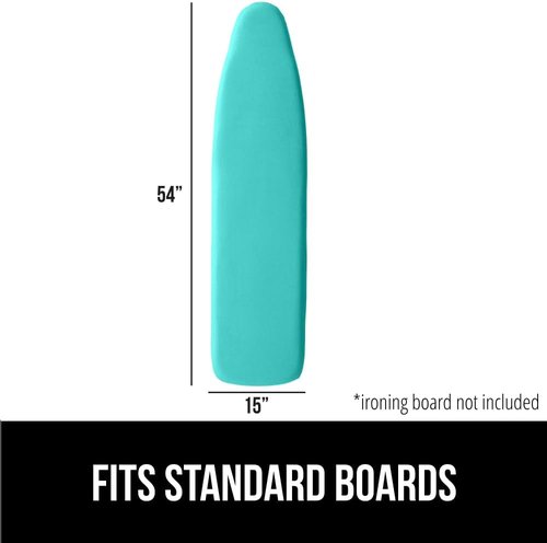 GORILLA GRIP The Original Ironing Board Cover and Pad, Silicone Coating, 400°F Scorch Resistant Thick Padding, Heavy Duty Iron Covers Standard Boards, Hook and Loop Fastener Strap, Quatrefoil 15x54