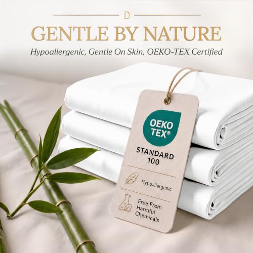 White King Size Viscose from Bamboo Bed Sheet Set - 6 Piece Luxury Bedding