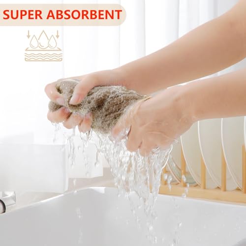 Homaxy 100% Cotton Waffle Weave Kitchen Dish Cloths, Ultra Soft Absorbent Quick Drying Dish Towels, 12 x 12 Inches, 12-Pack, Yellow