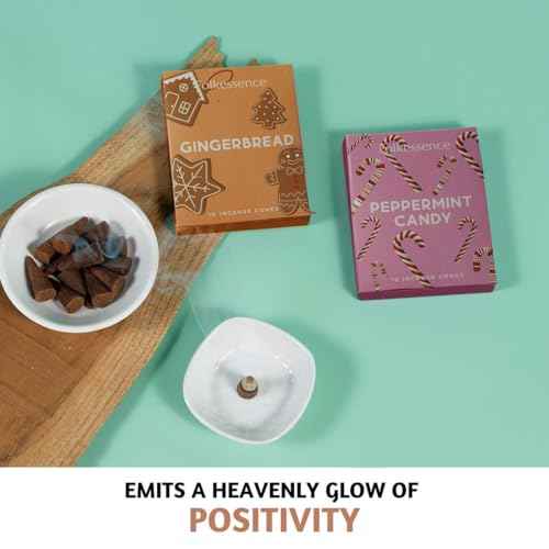 Folkulture Christmas Incense Cones | 20 Pc Scented Peppermint Candy & Gingerbread | Natural, Non-Toxic | Xmas Incense for Relaxing & Meditation