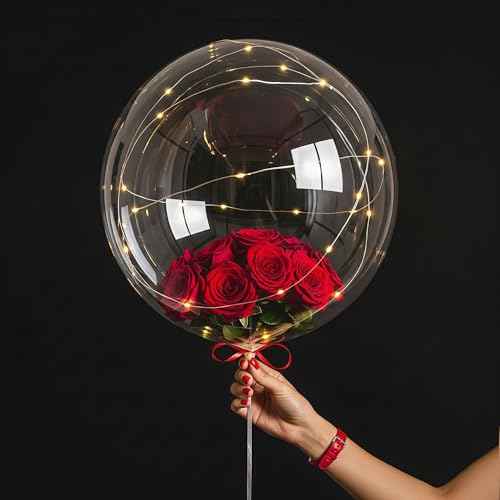 20pc Clear Bobo Balloons for Stuffing With Confetti, 20 inch Bubble Pool Ballons, Stretchable Plastic Balloons for Party, Birthday & Wedding, Boho, Under the Sea Decorations