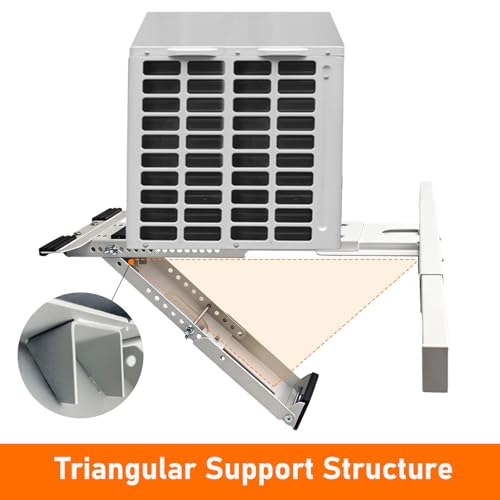 No Drill Window AC Bracket Support - Supports Up to 165 lbs, Adjustable for Small Windows - Variation of No Drilling, Up to 165lbs