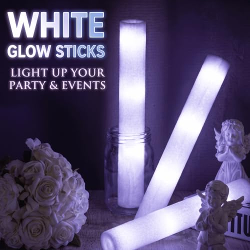 24 Pack LED Foam Glow Sticks Wands for Parties, Weddings & Events