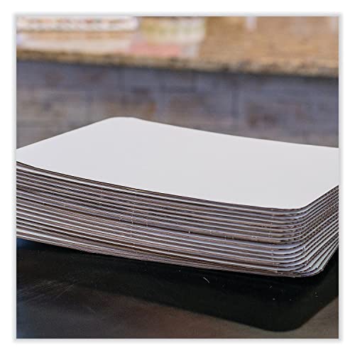 19 x 14 White Corrugated Cake Pad - Greaseproof Single Wall Cake Base, Case of 50
