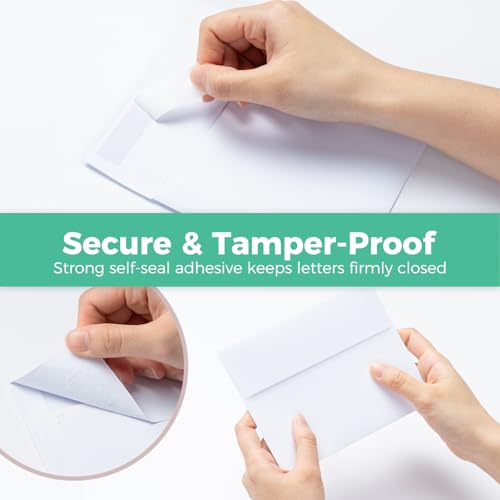 A7 5x7 Blank White Cards and Envelopes Set - 200 Pack, Eco-Friendly, Self-Seal, Heavyweight Paper, DIY Greeting & Invitation Cards