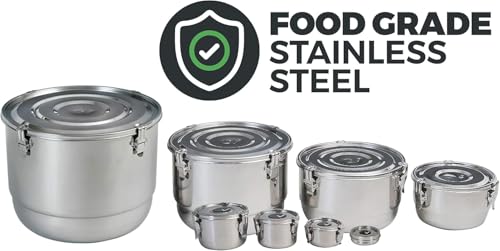 CVault ½ lb Stainless Steel Food Storage Container - Airtight & Light-Resistant, 4 Liter