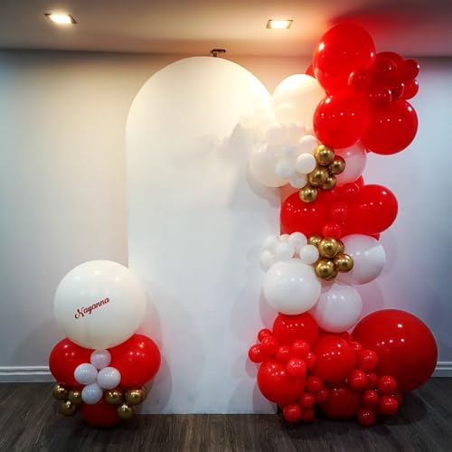 Red and White Balloons, 67pcs 12 Inch Red Confetti Balloon and White Balloons for Mother's Day, Valentine's Day, Birthday, Wedding, Christmas Party Decorations