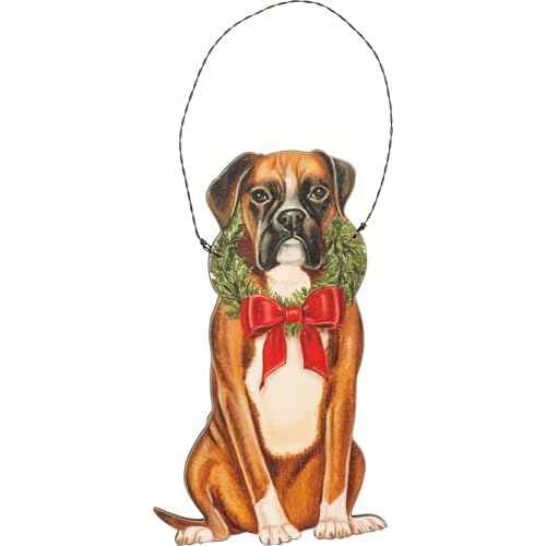 Primitives by Kathy Christmas Boxer Hanging Ornament