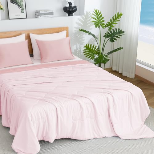 BEAUTEX Queen Size Cooling Comforter for Hot Sleepers - Pink