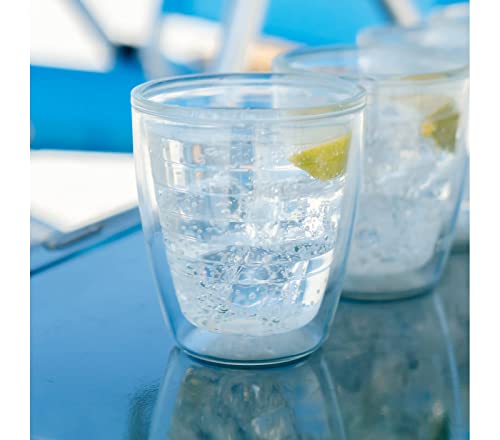 Tervis Clear & Colorful Tabletop Made in USA Double Walled Insulated Tumbler Travel Cup Keeps Drinks Cold & Hot, 24oz, Red