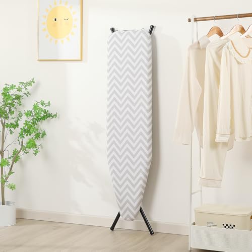 Amazon Basics Chevron Full-Size Foldable Ironing Board, 60 x 14 Inches, Adjustable & Removable Cover