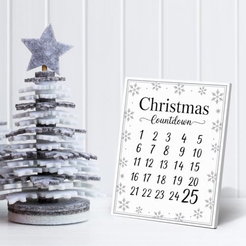 Christmas Countdown Calendar Wall Art - Festive Holiday Decor 8x10 Framed