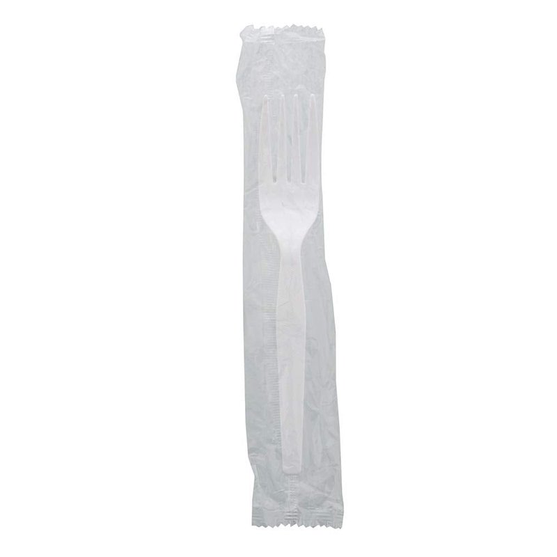Concession Essentials Medium Weight Individually Wrapped Plastic Forks Great for Take-Out. (200 Pieces)