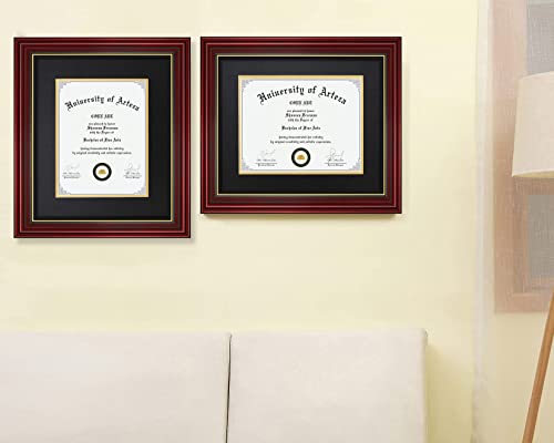 CORE ART 15x18 Diploma Frame Cherry Red with Black Mat - For 11x14
