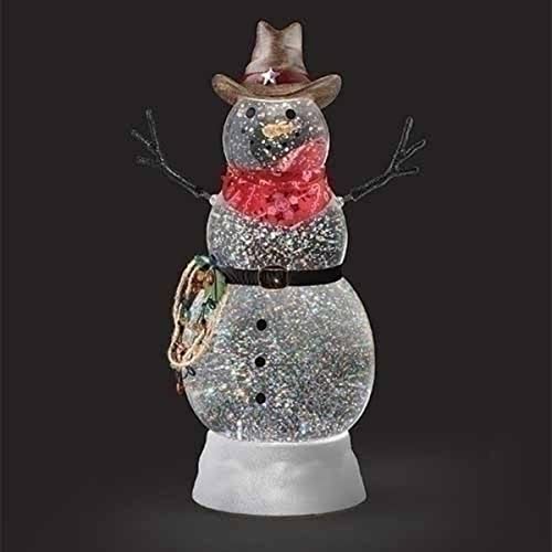 Roman Confetti Swirl Christmas Light Snowman Lantern 10.5" Holiday Decor
