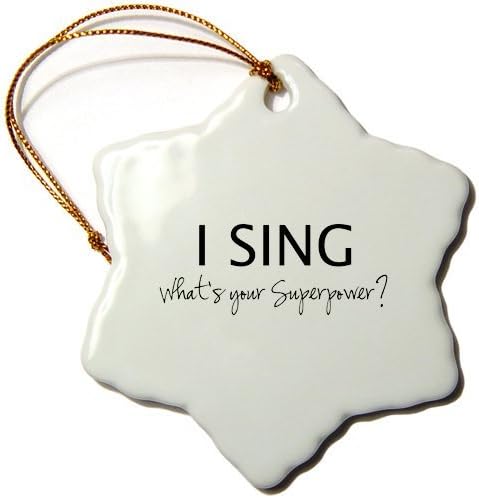 Funny Singing Superpower Snowflake Ornament - 3-Inch Porcelain Gift for Singers