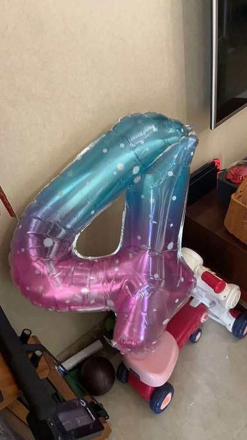 Starry Sky Number 2 Balloon 40 Inch, 2nd Birthday Decoration for Toddlers Girls Boys, Sparkling 2 Number Balloon Party Decor