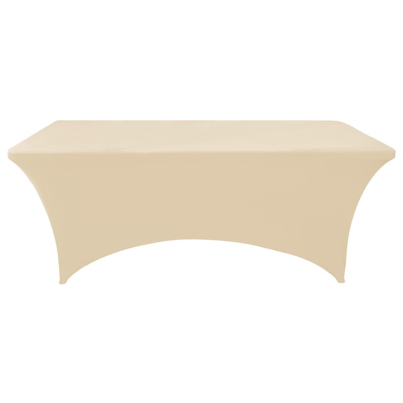 ZarzaaSik 6-Pack 6ft Spandex Table Covers for Rectangle Standard Folding Tables - Wrinkle Resistant Stretch Tablecloths - Ultimate Fitted Table Protector for Parties, Trade Shows, Wedding