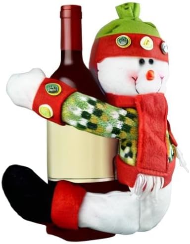 Skiennix Christmas Tree Topper Snowman - Unique Holiday Decor | Versatile Curtain Tie & Wine Bottle Hugger - Red, White, Green
