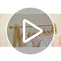 Kids Clothing Rack with Shelves and Hang Rod - Foldable Baby Wardrobe, Natural Bamboo