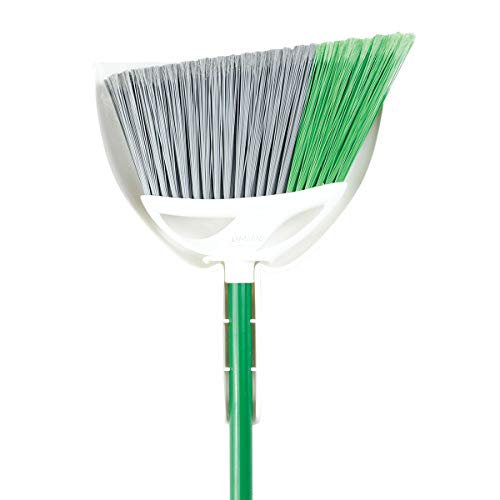 Libman Commercial Precision Angle Broom with Dustpan - 11-Inch, Green & White, Pack of 4