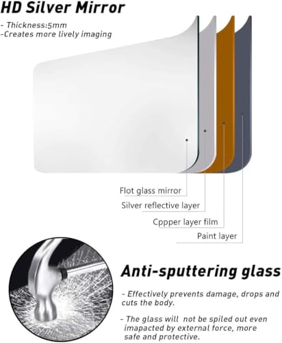 TinyTimes Gold Dolphin Full Length Wall Mirror 48x16 Inches - Modern Organic Design