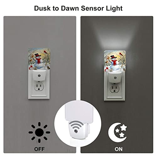 Dewoofly Christmas Snowman Night Light Set of 2 – Christmas Snow Forest Plug-in