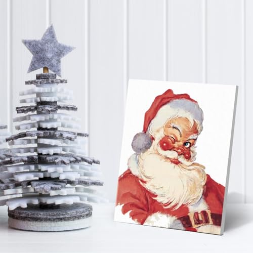 HQFRDNF Christmas Wall Art Santa Portrait Holiday Decor - Variation 20, 8x10" Framed