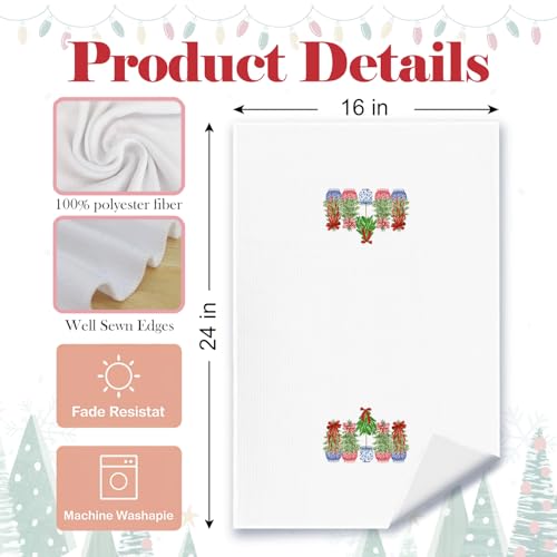 YRDBGHZDF Chinoiserie Xmas Casual Kitchen Towels Set of 4, Blue & White Holiday Decor
