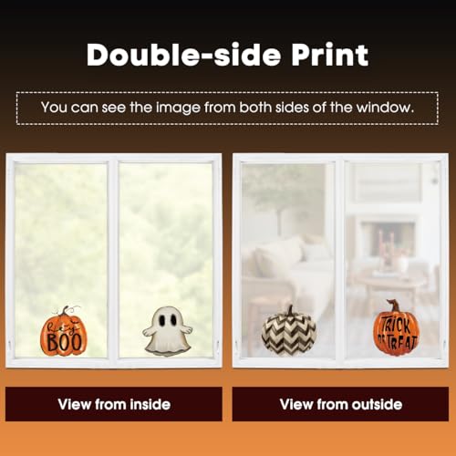 Horaldaily 40 PCS Halloween Window Cling Sticker, Jack-O-Lantern Pumpkin Truck Gnome Ghost Bats Cat Home Party Supplies Shop Window Glass Display Decoration