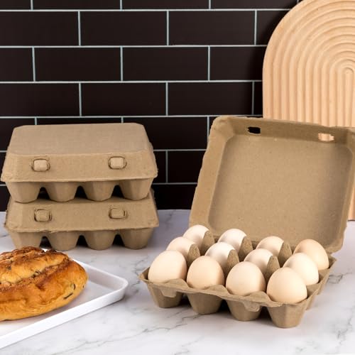 50Pcs Reusable Egg Cartons 3x4 Style Paper Pulp Egg Trays - Farm & Home Use
