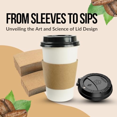 Homelance Disposable Black Coffee Cup Lids 10-20 oz, Leak-Proof & Heat-Resistant (Pack of 600)