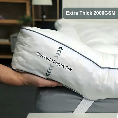Queen Memory Foam Mattress Topper 5 Inch - NightHug White 60x80