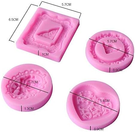 Heart-Shaped Mini Wedding Rose Corner Mirror Frame & Silicone Cake Mold Set