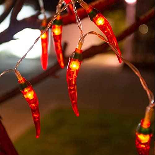 Red Chili String Lights,10ft 20 LED Chili String Lights Battery Operated Fairy Lights for Wedding, Chinese New Year,Spring Festival,Party Decoration,Christmas