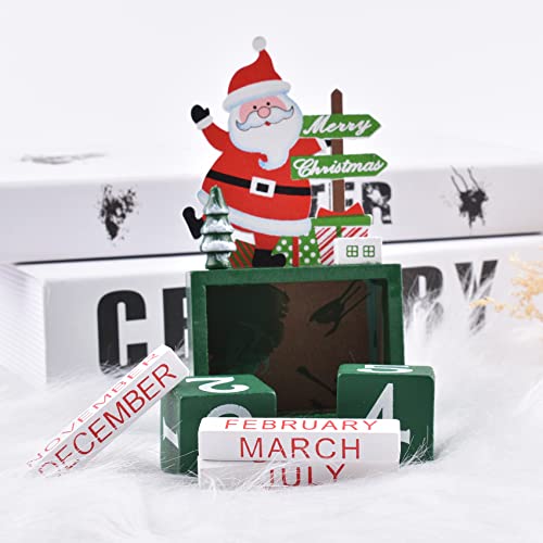 Christmas Countdown Advent Calendar, Wooden Xmas Decoration with