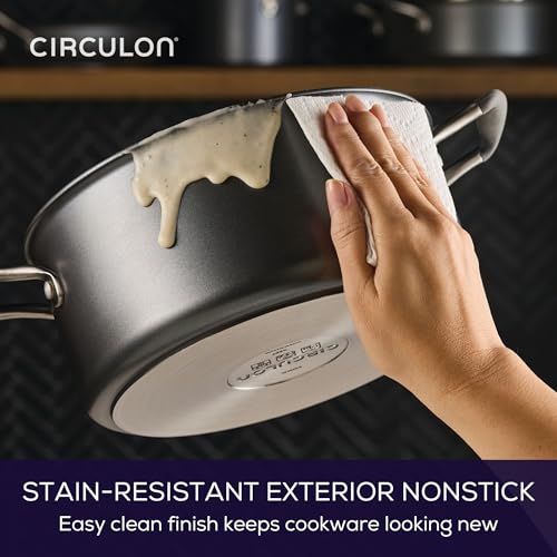 Circulon 5-Quart Nonstick Dutch Oven with Lid - Induction Safe, Dishwasher Safe, Graphite