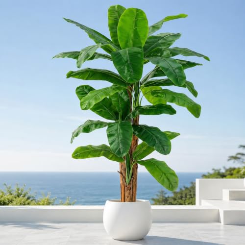 Keeplush 8ft Extra Tall Artificial Banana Tree with 24 Large Leaves, Indoor Outdoor Decor