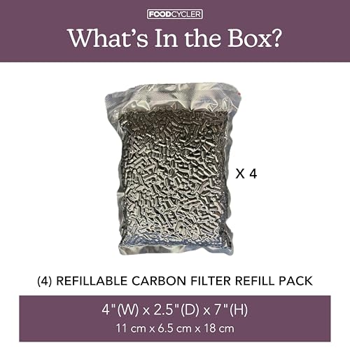 FoodCycler Carbon Filter Replacement 4-Pack for Eco 3 & Eco 5 - Odor Control, Easy Install