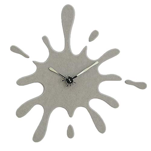 Stephanie Imports Modern Minimalist Gray Ink Splash Silent Wall Clock (19.5” X 18.8”)