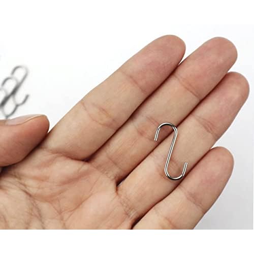 200 Pcs Stainless Steel Small S Shaped Hooks, Mini S Hooks 0.8 Inch DIY Christmas Ornament Jewelry Hanging Holder