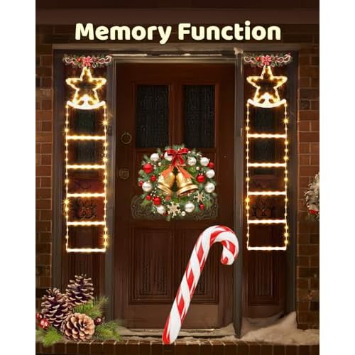 LED Christmas Ladder Lights - 4.2ft Christmas Decorative Ladder Lights, Christmas Decorations Lights for Indoor Outdoor, Window, Garden, Home, Wall, Xmas Tree Decor