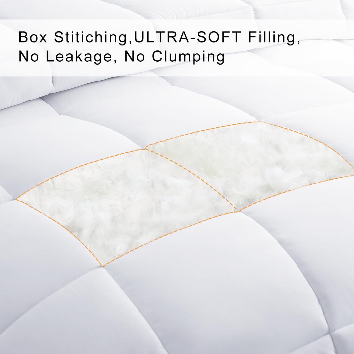 COHOME All Season Queen Cooling Comforter - Premium 2100 Series Down Alternative Comforter - Quilted Duvet Insert with Corner Tabs - Luxury Soft Hotel Comforter - Winter Warm - Reversible - White