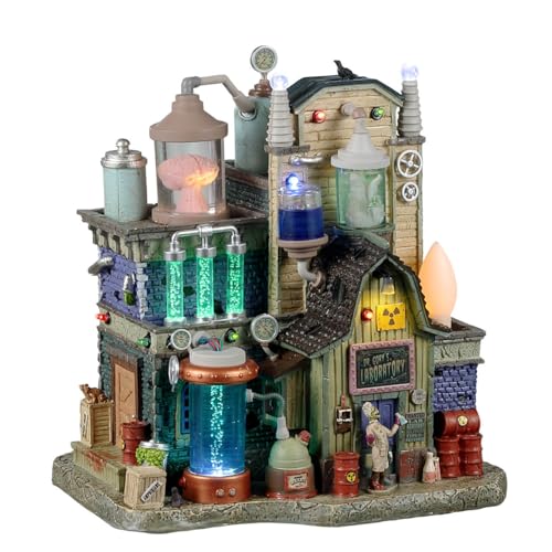 Lemax Spooky Town Dr. Gory's Laboratory Lighted Building - Resin Collectible