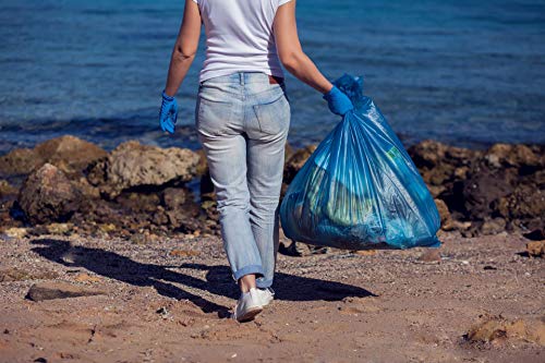 40-45 Gallon Recycling Trash Bags - Blue 200 Count Bulk Recyclable Garbage Liners