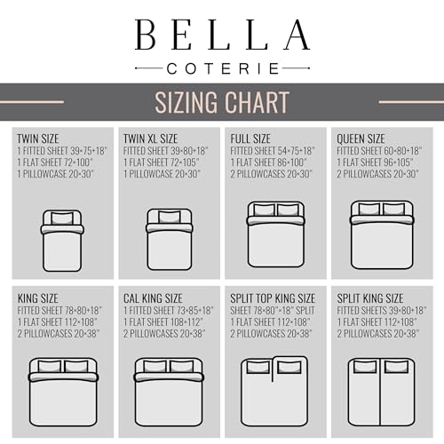 Bella Coterie Bamboo Viscose Twin XL Bed Sheets - Slate Blue, 400 Thread Count