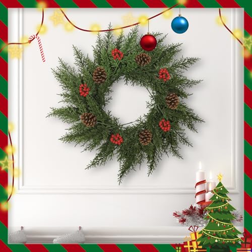 24PCS Artificial Pine Needles Branches 12.4" Christmas Greenery Stems Green Plants Fake Pine Sprigs Faux Pine Leaves Picks Crafts Sprays for Xmas Tree DIY Wreaths Garlands Home Decoration (24, Green)